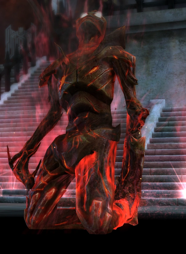 Meredith at the end of Dragon Age II where she is overcome by Lyrium