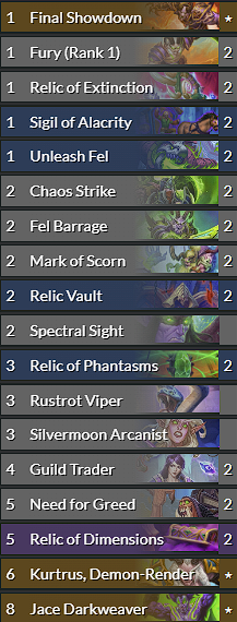 Hearthstone deck list for the new Quest Demon Hunter.