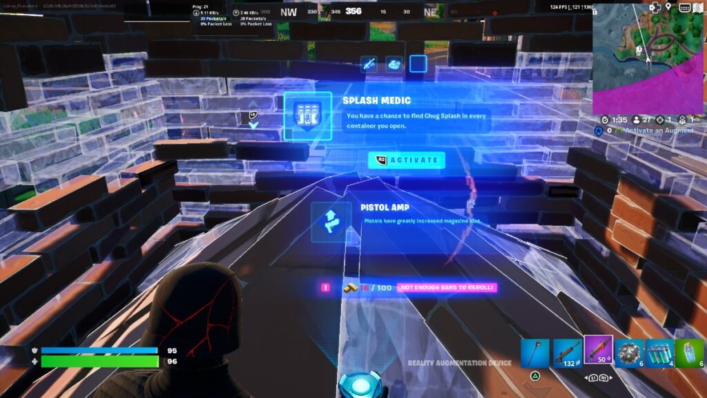 Fortnite Reality Augment screen