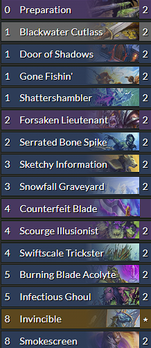 Another deathrattle rogue list, this time the new Smokescreen Rogue.