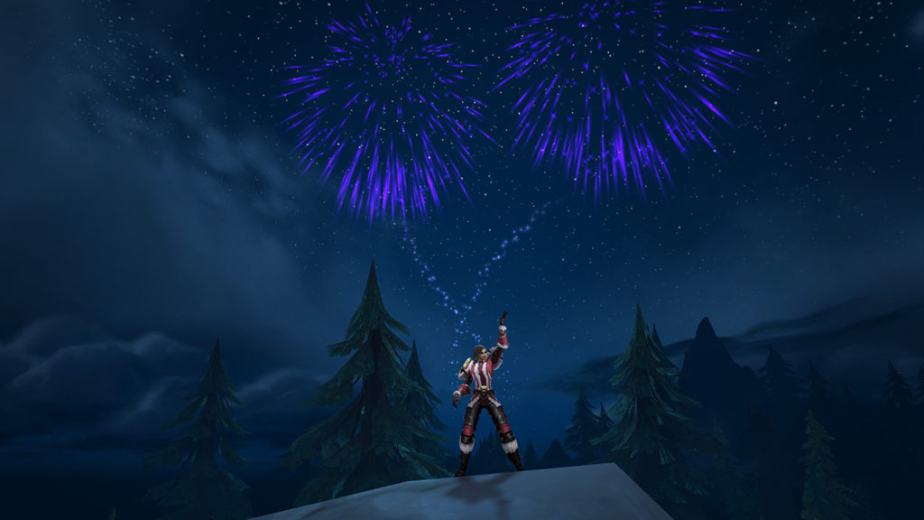 The Perpetual Purple Firework toy in World of Warcraft that can be earned by watching the WoW RWF Vault of the Incarnates raid