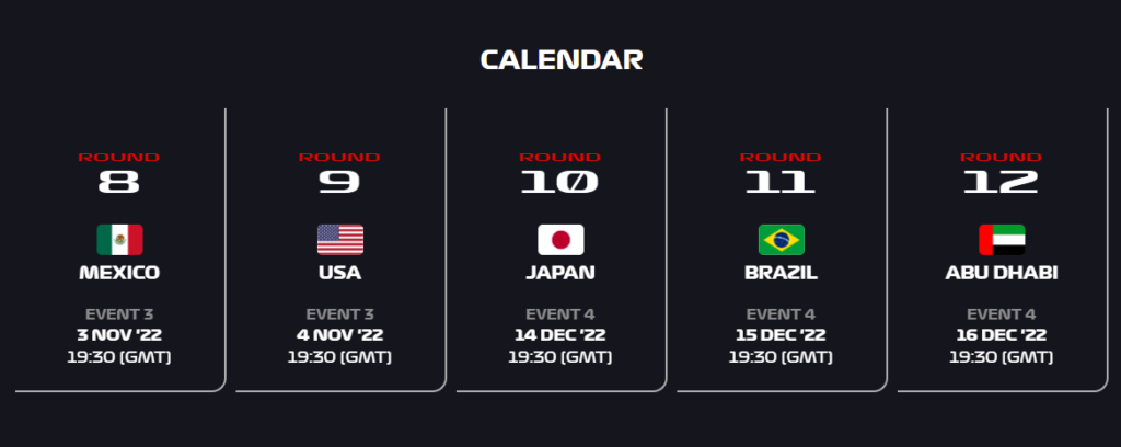 F1 Esports Series Pro Championship schedule