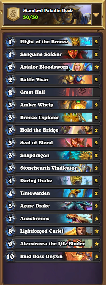  Dragon Paladin deck code. Image via Blizzard Entertainment.