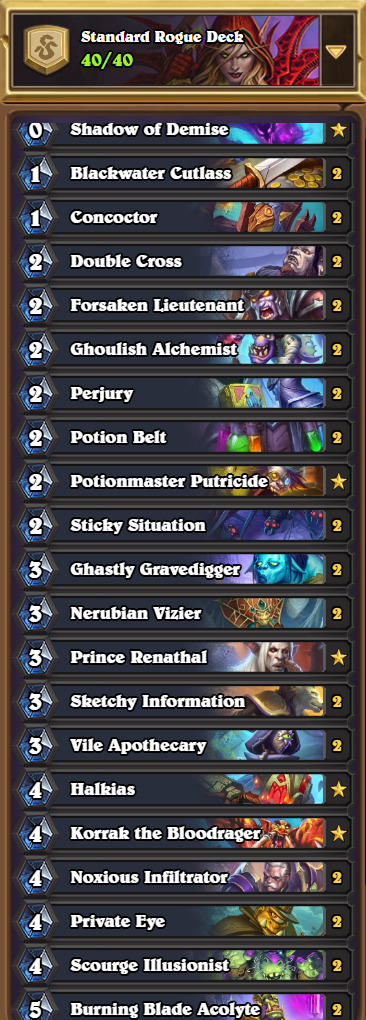 Concoction Deathrattle Secret Undead Rogue. Image via Blizzard Entertainment. 