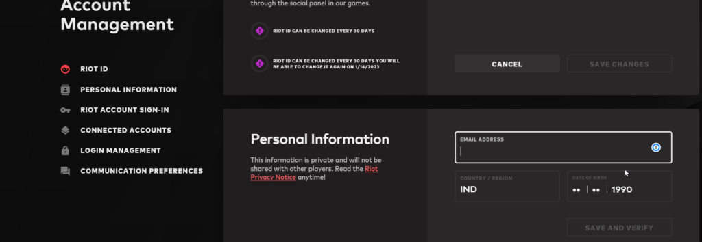 How to change your email address in Valorant?