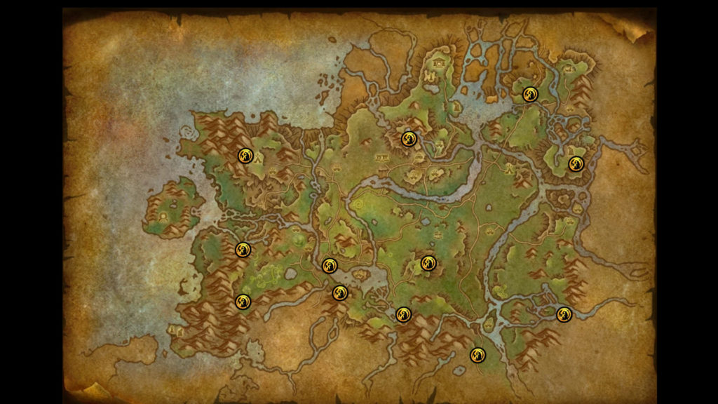 Dragonriding dragon glyph locations.