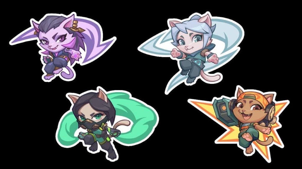 The 9 Lives Spray in the Valorant Episode 6 Act I Battlepass will randomly choose a cat version of Reyna, Viper, Jett, or Raze.