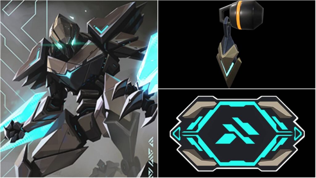 The Araxys skin bundle in Valorant comes with the shown alien warrior Player Card, the pointed Gun Buddy, and an Animated Spray with alien markings.
