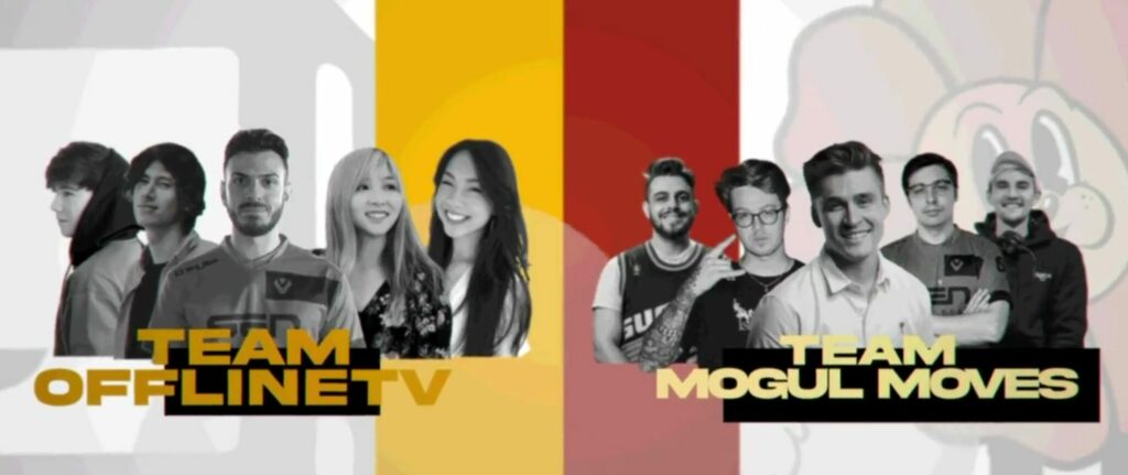 The two teams for the Ludwig Tarik Invitational showmatch - Team Offline TV and Team Mogul Moves