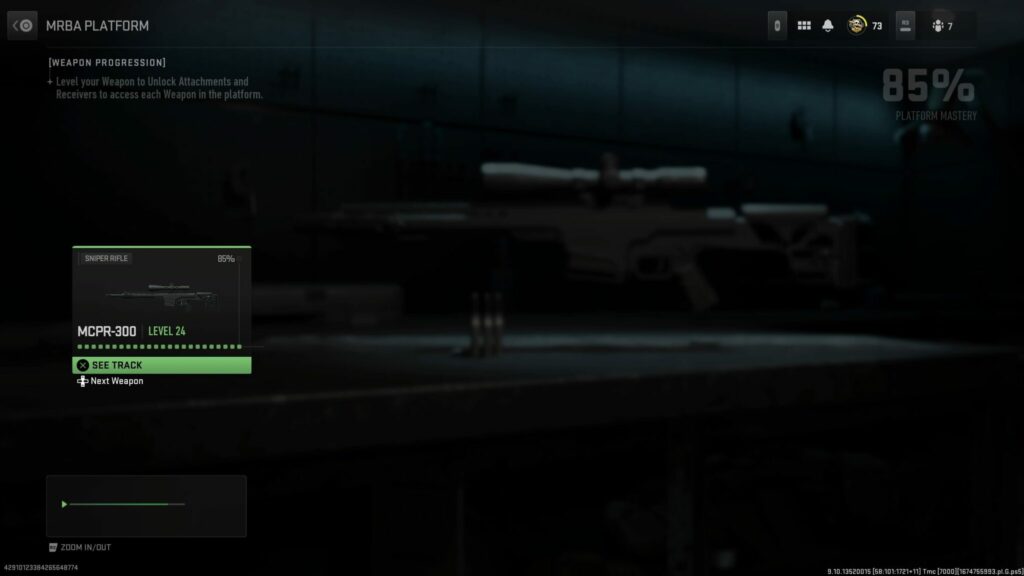 The MRBA Weapon Platform shows the MCPR-300 all by itself in MW2.