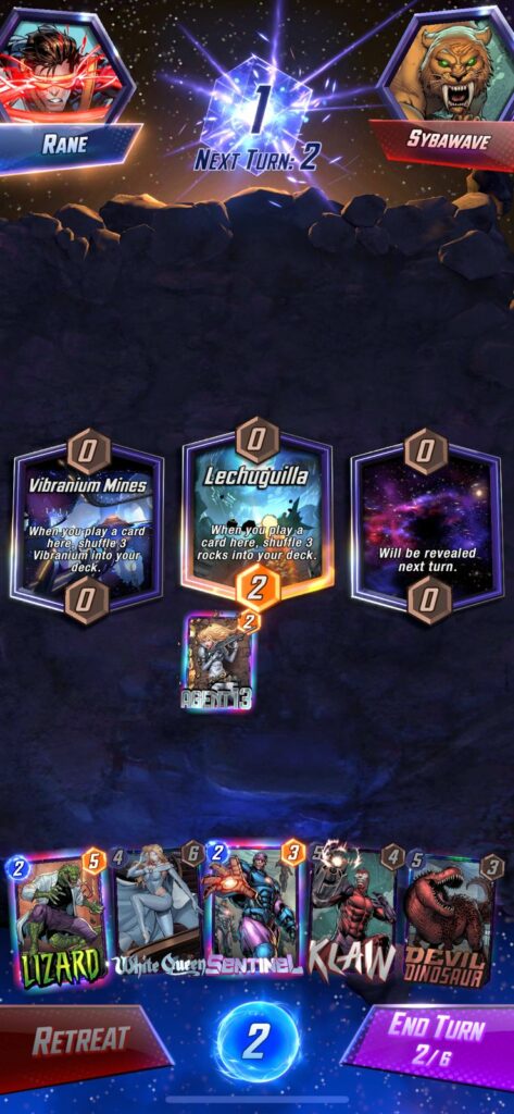 Marvel Snap guide: when to Snap? 
Good hand, plus negative locations that do not affect my plays
Image via esports.gg