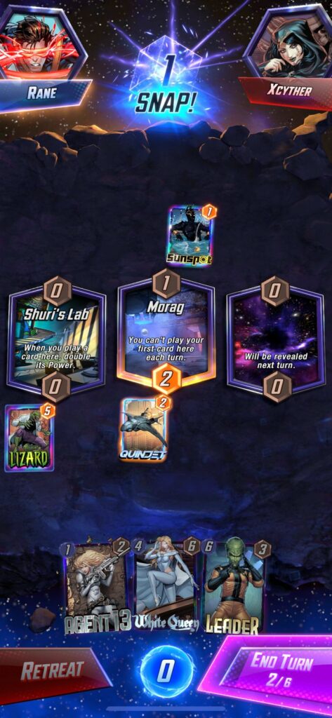 Marvel Snap guide: when to Snap? 
Questionable Snap with a minor advantage and questionable follow up
Image via esports.gg