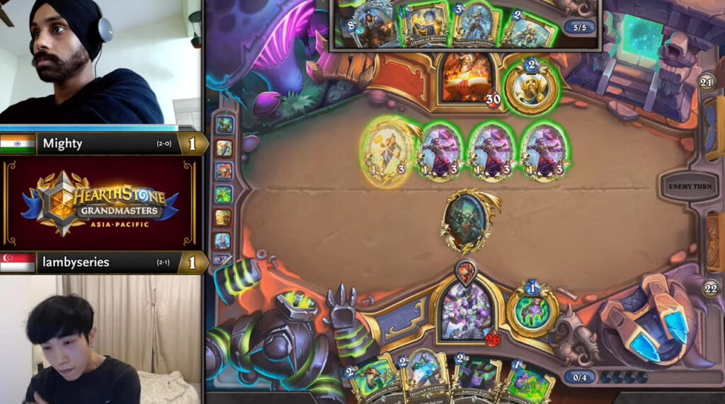 Mighty versus lambyseries during Hearthstone Grandmasters APAC 2022 