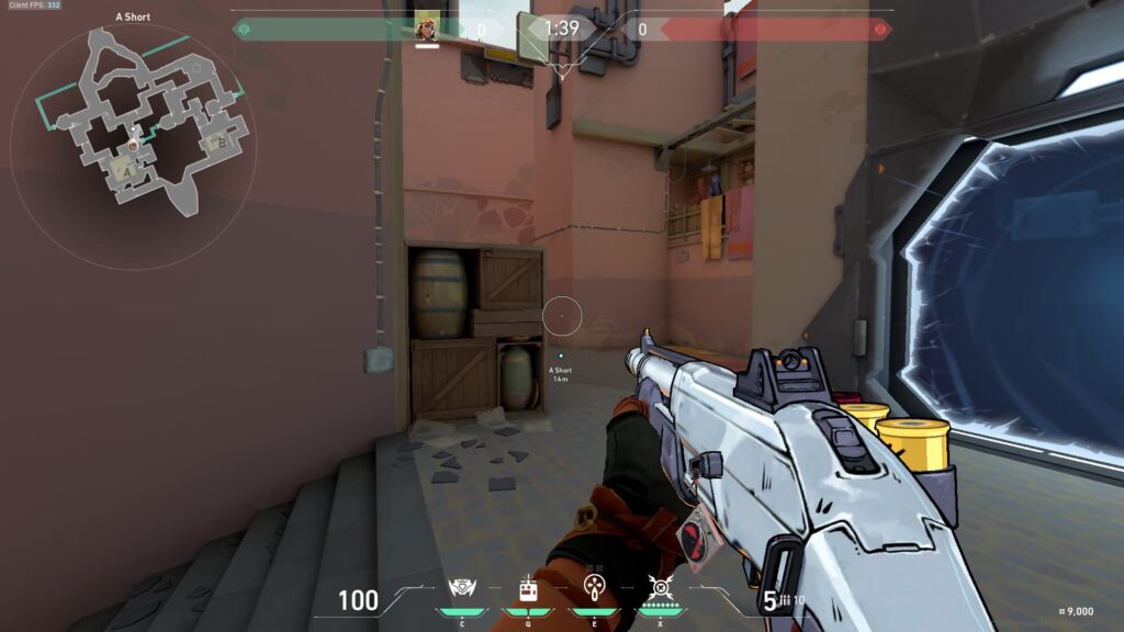 Raze points her Bucky at A Short on Bind in VALORANT.