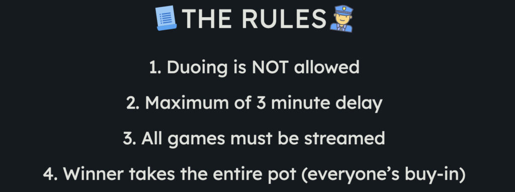 Dantes' Challenger Race rules
