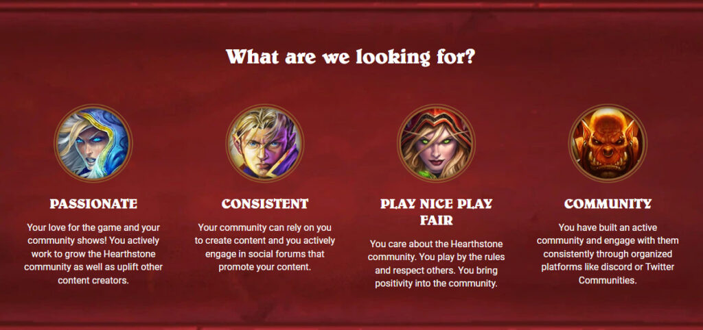 The Hearthstone Creator Program information