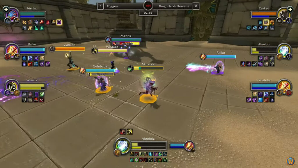 Poggers versus Admiral Esports during the World of Warcraft Arena World Championship