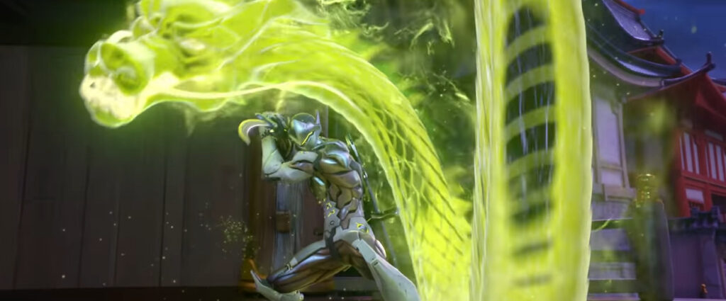 Genji using his Dragonblade ultimate