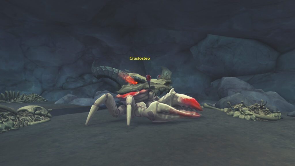 Crustosteo is the elite crab boss found on the World of Warcraft Dragonflight secret crab island of Lev'al Rock.