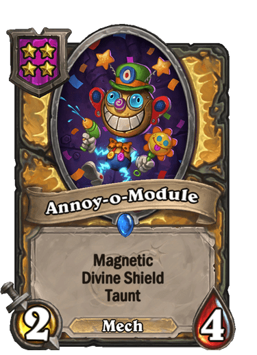 Annoy-o-Module grants the coveted Divine Shield to Mechs in Tea Master Theotar comps.