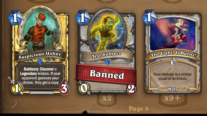 Hearthstone bans Test Subject to prevent breaking Wild mode with a new OTK combo