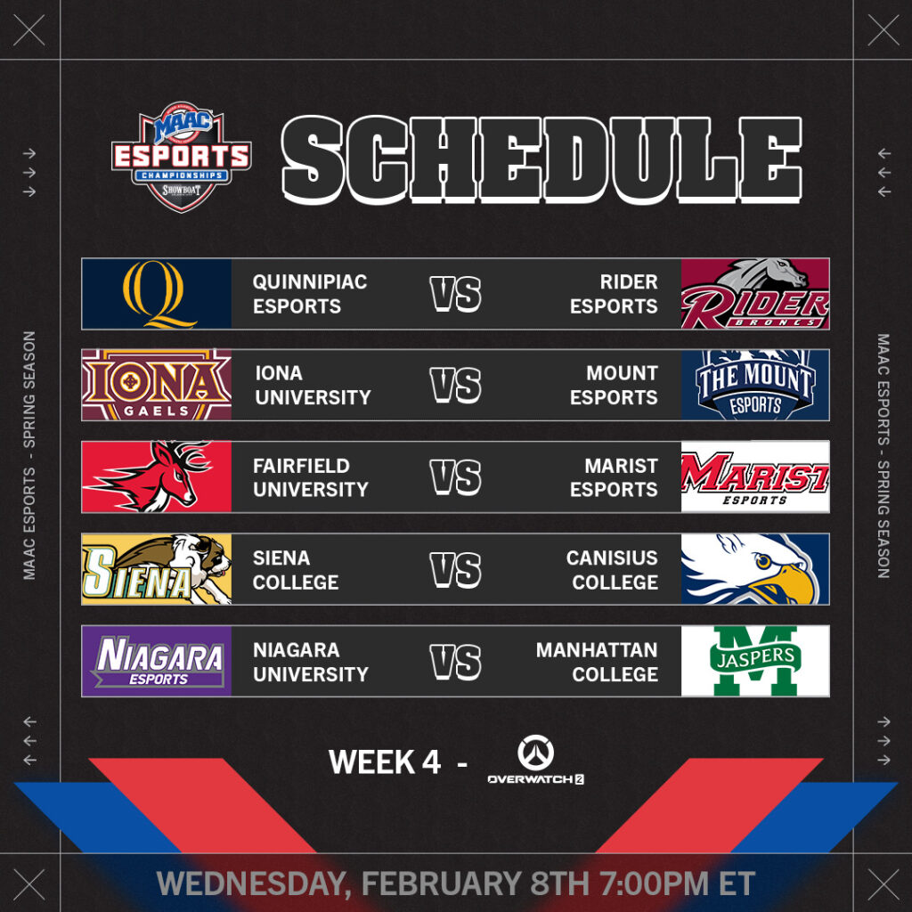 MAAC Esports Overwatch 2 week four schedule