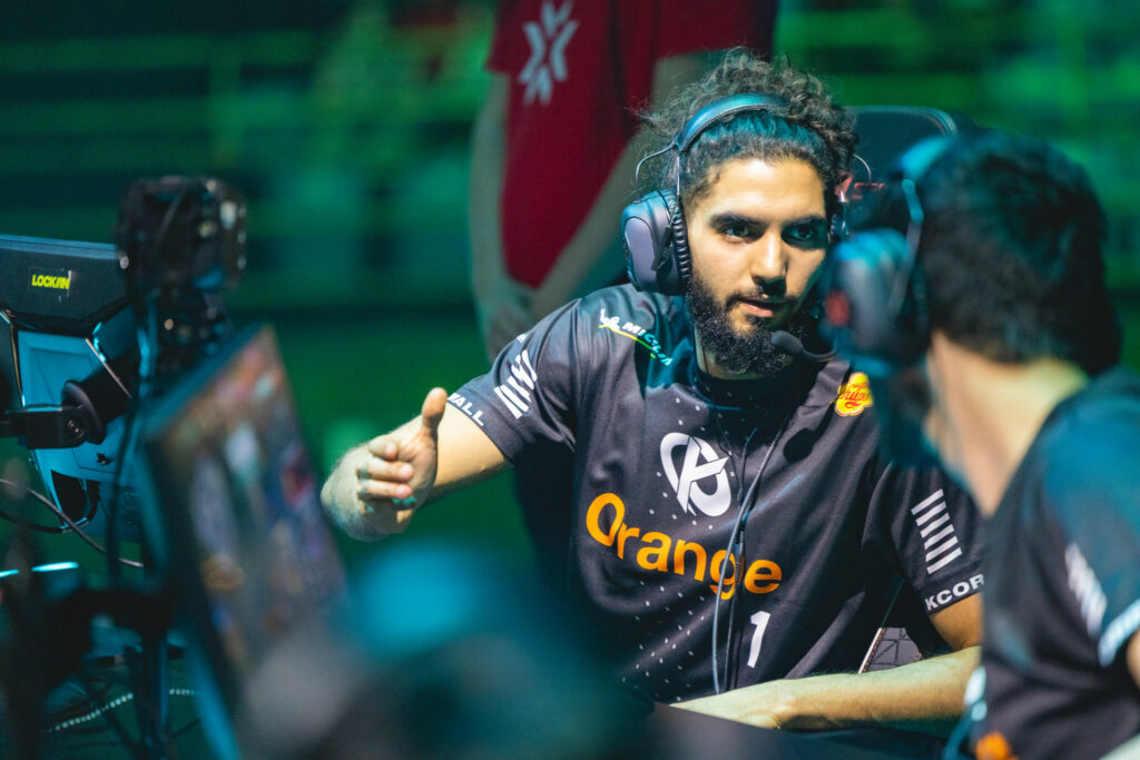 Adil "ScreaM" Benrlitom of Karmine Corp competes at the VALORANT Champions Tour 2023: LOCK//IN Groups Stage on February 14, 2023 in Sao Paulo, Brazil.