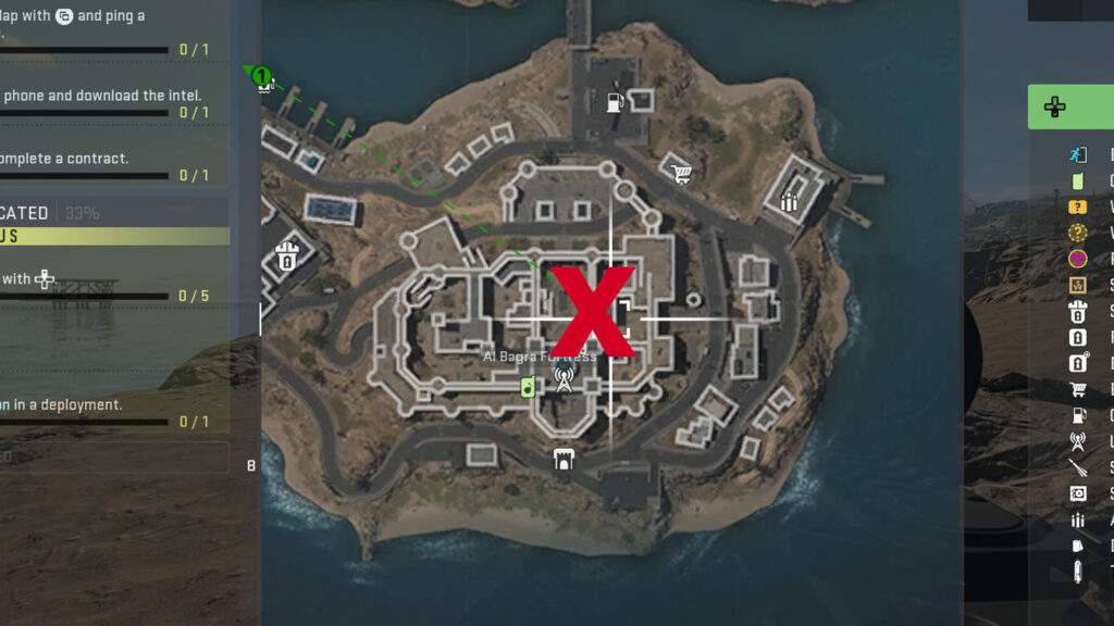 Location of the Fort Barrack Key, it is located in the southernmost island of Al Mazrah.