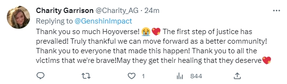 Reponse on Twitter to Tighnari voice actor recast