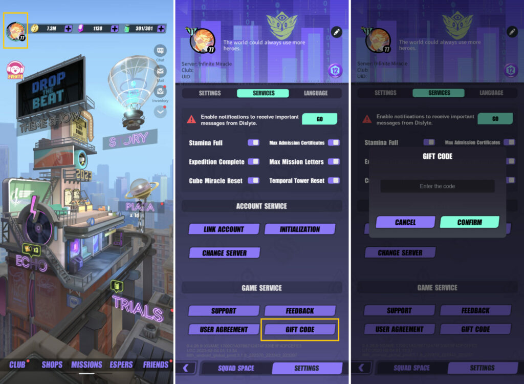 How to redeem promo codes on Dislyte