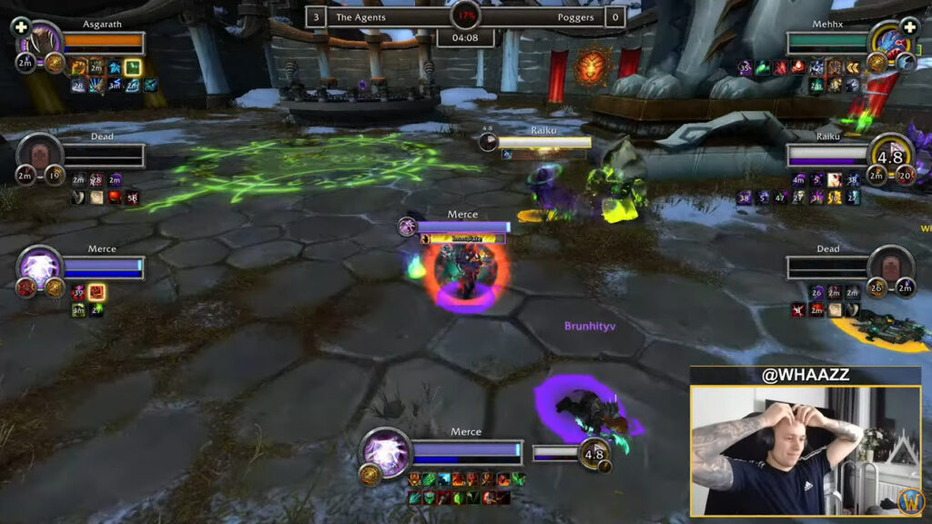 The Agents versus Poggers during the World of Warcraft Arena World Championship
