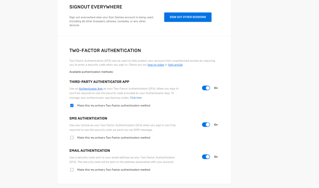 The Two factor authentication in Epic games. Epic Games Two factor authentication is required for competing in Rocket league tournaments. You have to eventually go to rocketleague/activate to set up 2fa