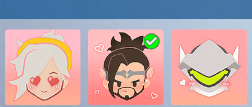 Mercy, Hanzo, and Genji's icons