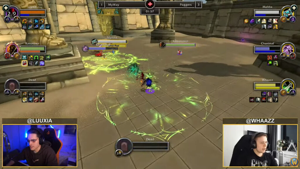 MyWay versus Poggers  during the World of Warcraft Arena World Championship