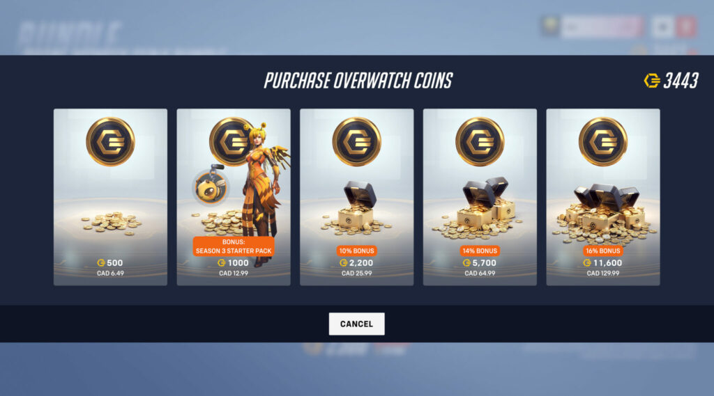 Overwatch coins screenshot