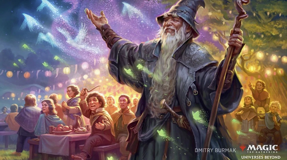 The Magic: The Gathering Lord of the Rings crossover set falls under the MTG banner of Universes Beyond.