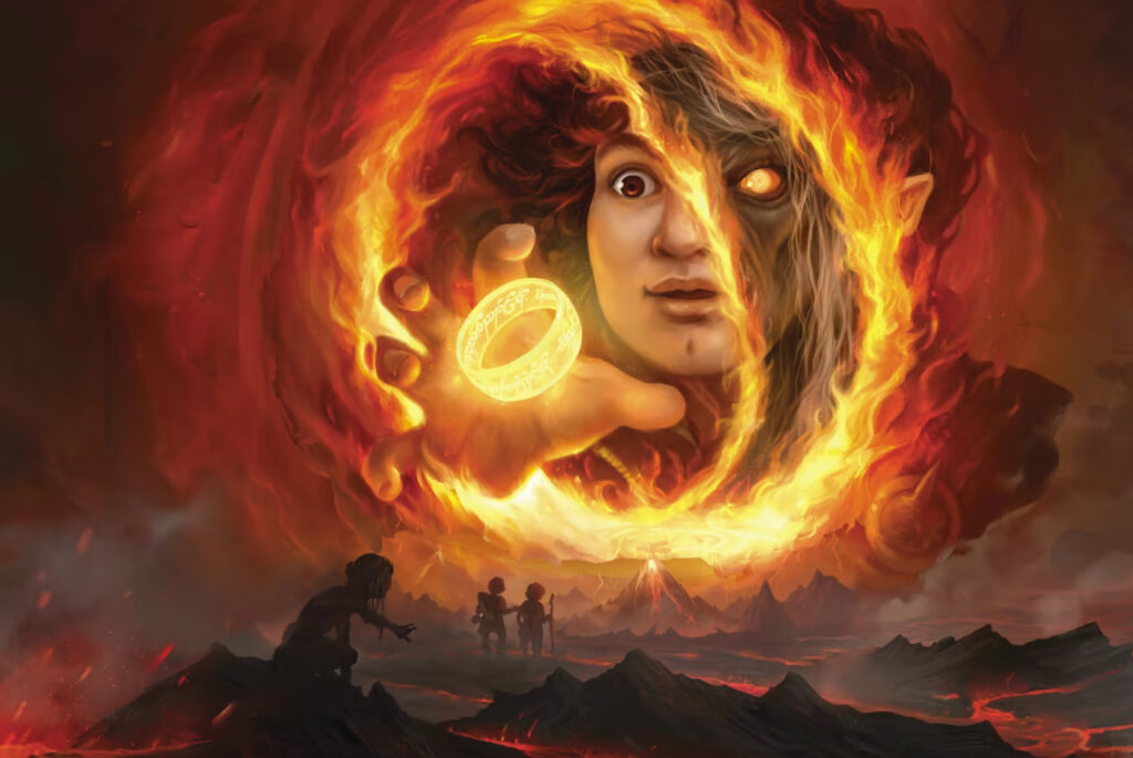Promotional key art from the Magic The Gathering Lord of the Rings set.