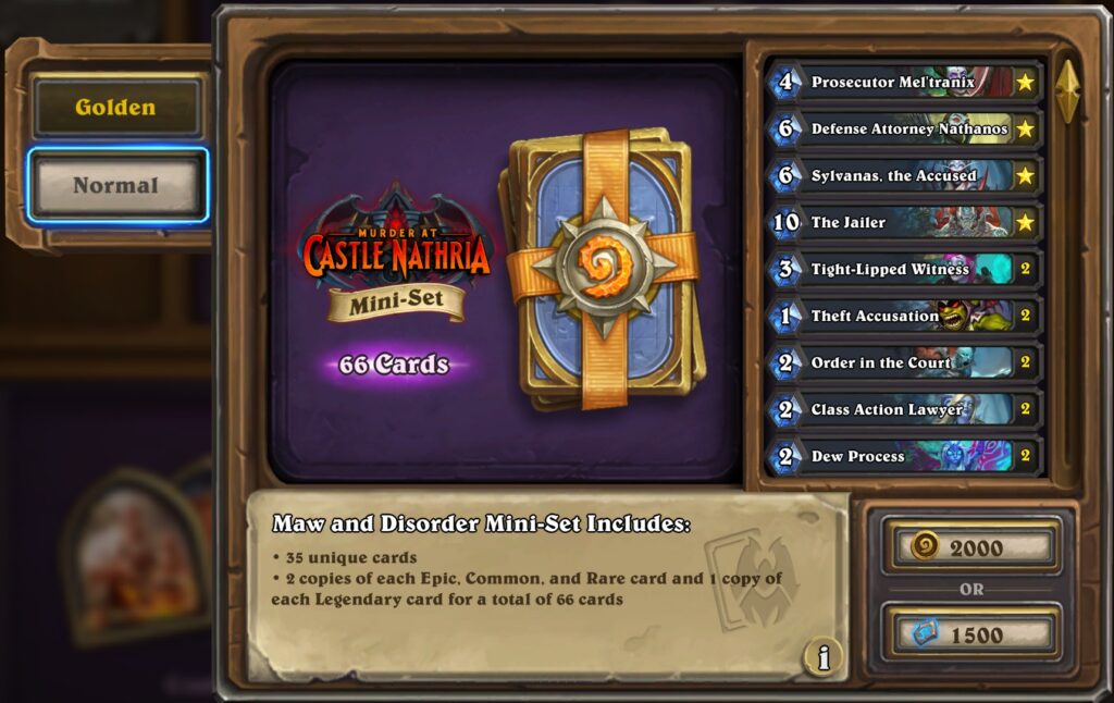 Image from previous Hearthstone miniset for demonstration purpuses