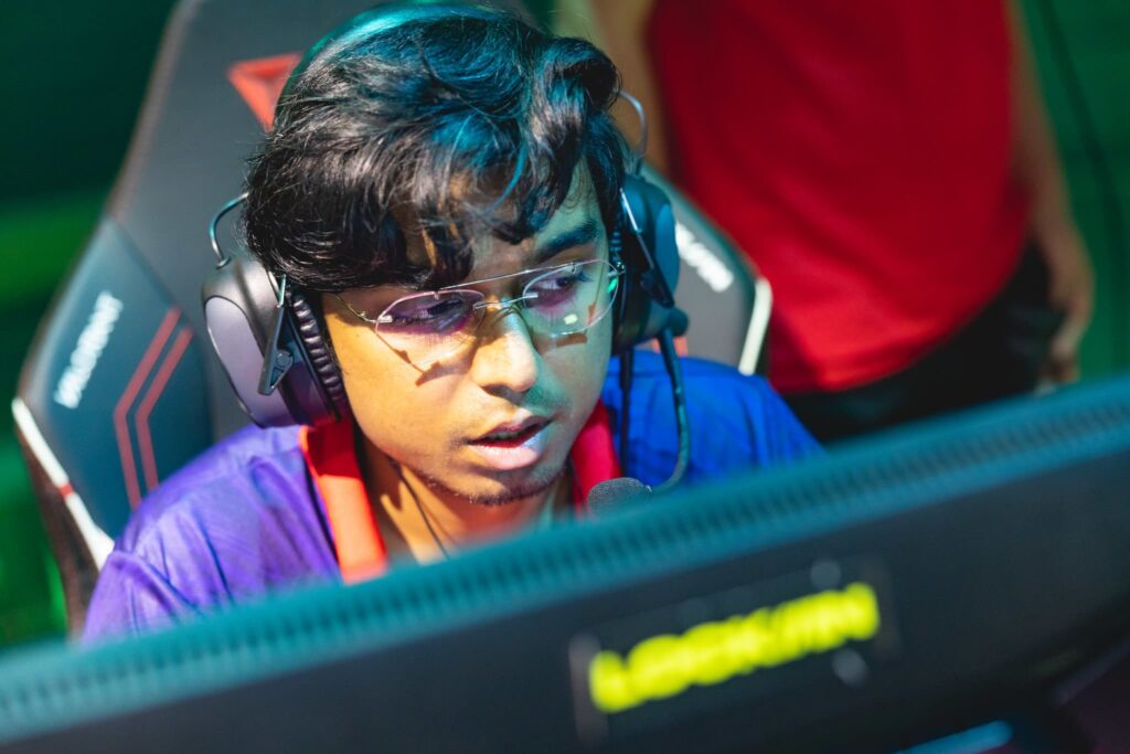Ganesh "SkRossi" Gangadhar of Global Esports prepares to compete at the VALORANT Champions Tour 2023: LOCK//IN Groups Stage on February 23, 2023 in Sao Paulo, Brazil.