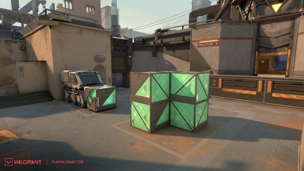 The before look at the A Site crates.