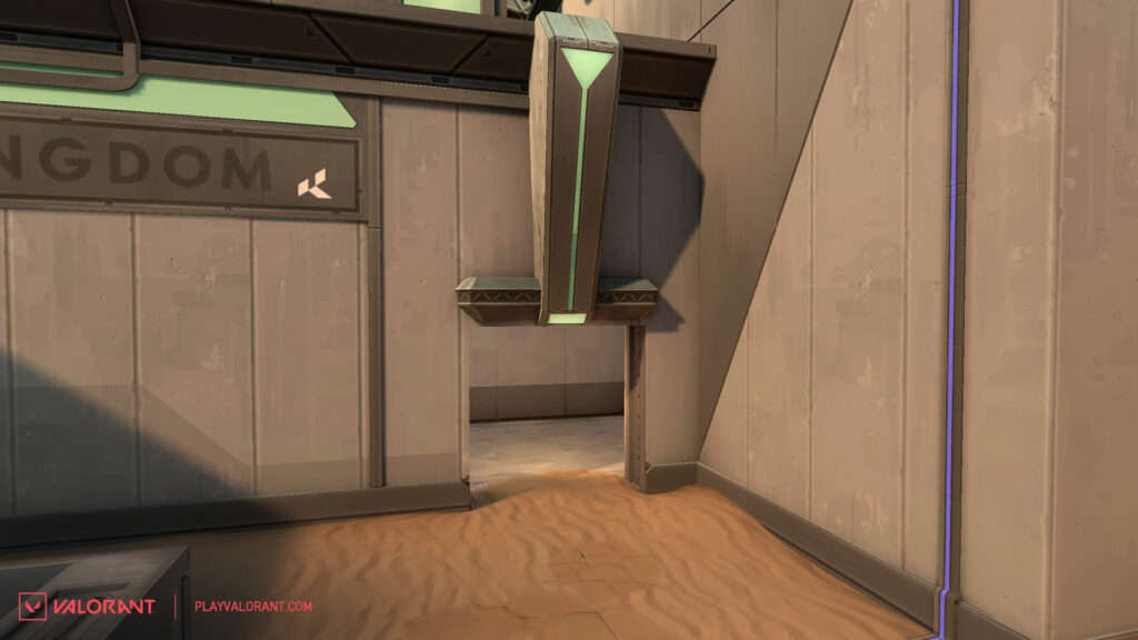 A before look at the B Hall doorway to B Site.