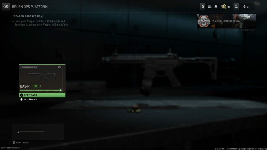 The Bruen Ops Weapon Platform shows the BAS-P as the only weapon on the platform in MW2.