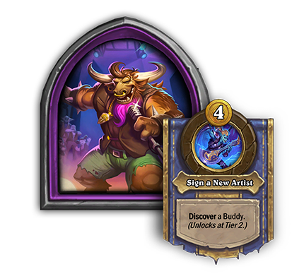 Hearthstone Battlegrounds Patch 25.6 new Hero, E.T.C., Band Manager. Hero Power costs 4: Discover a Buddy.