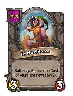 Elise Starseeker's Buddy, Tier 2, Battlecry: Reduce the Cost of your Hero Power by (2).