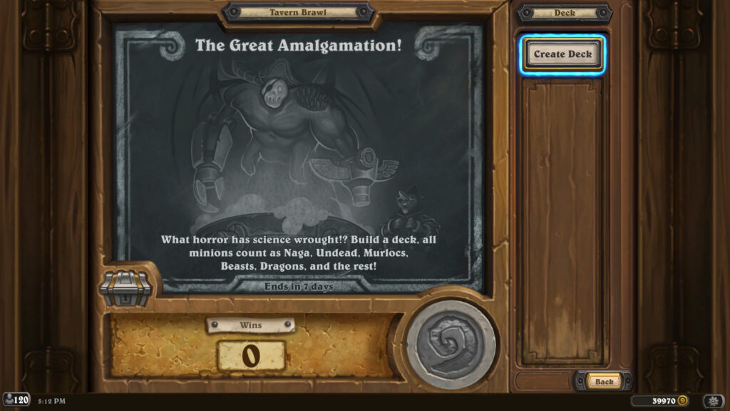 The Great Amalgamation Hearthstone Tavern Brawl decks