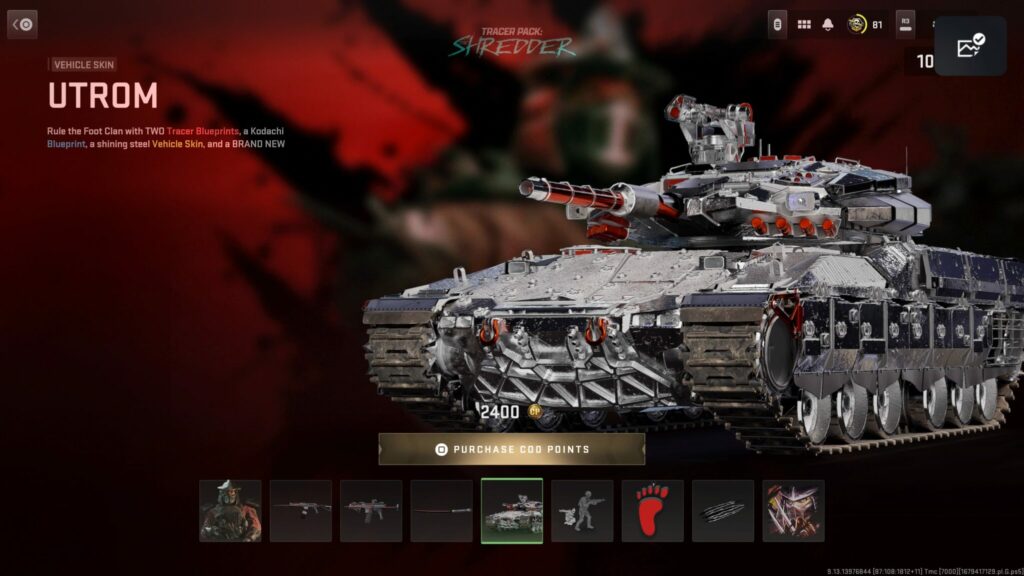 A look at the Utrom Tank skin.