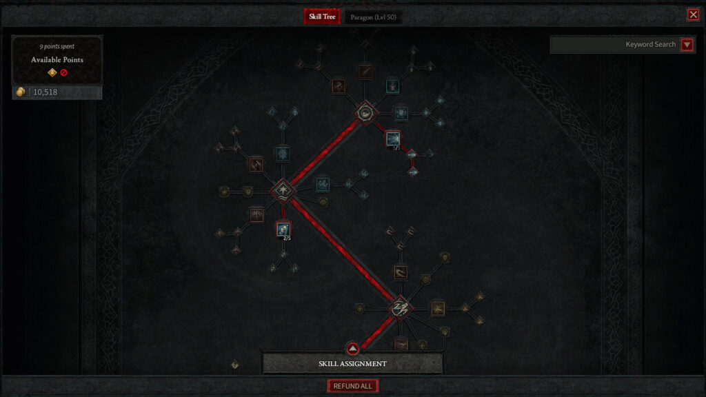 The skill tree featured in the Diablo IV preview beta is both expansive and sometimes overly burdensome. 
