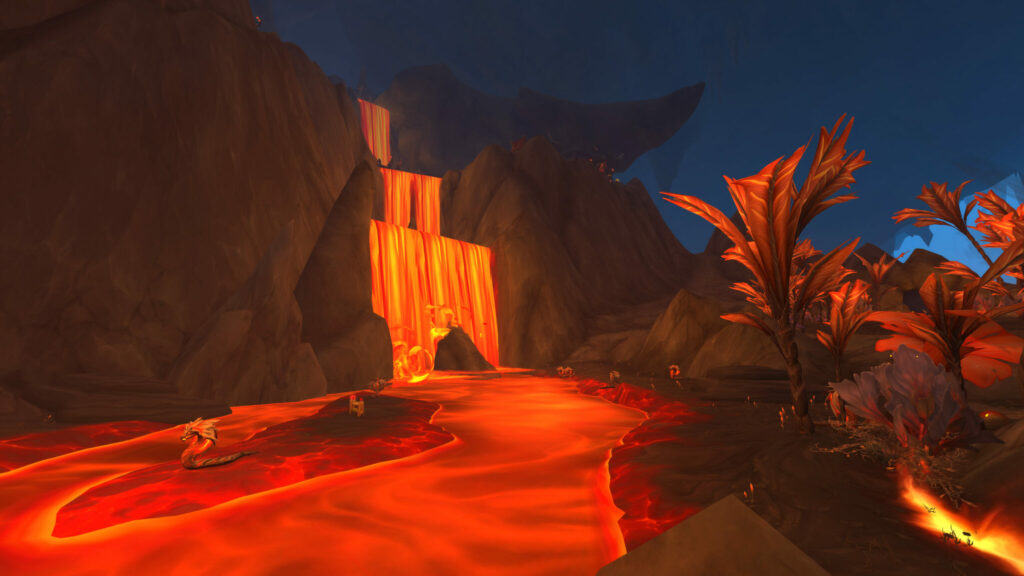 The volcanic environment in the new Dragonflight zone 