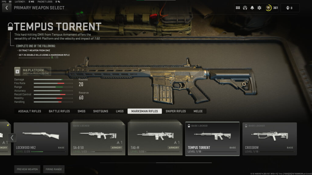The Tempus Torrent is the newest Marksman Rifle in Modern Warfare 2. 
