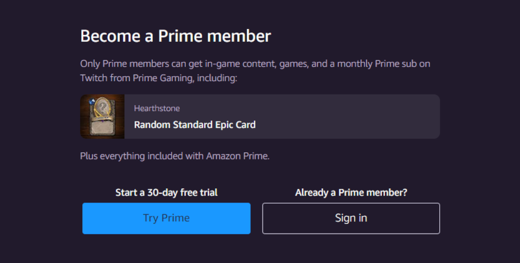 A free Amazon Prime trial is available